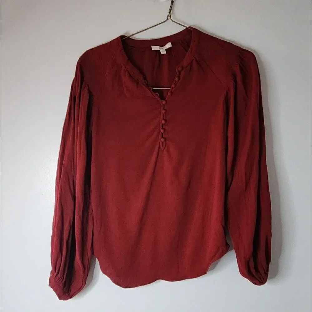 Joie Women Red Long Sleeve Blouse XS CRANBERRY